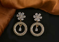 Joban Fashion Women Brass Golden White Ad Earrings