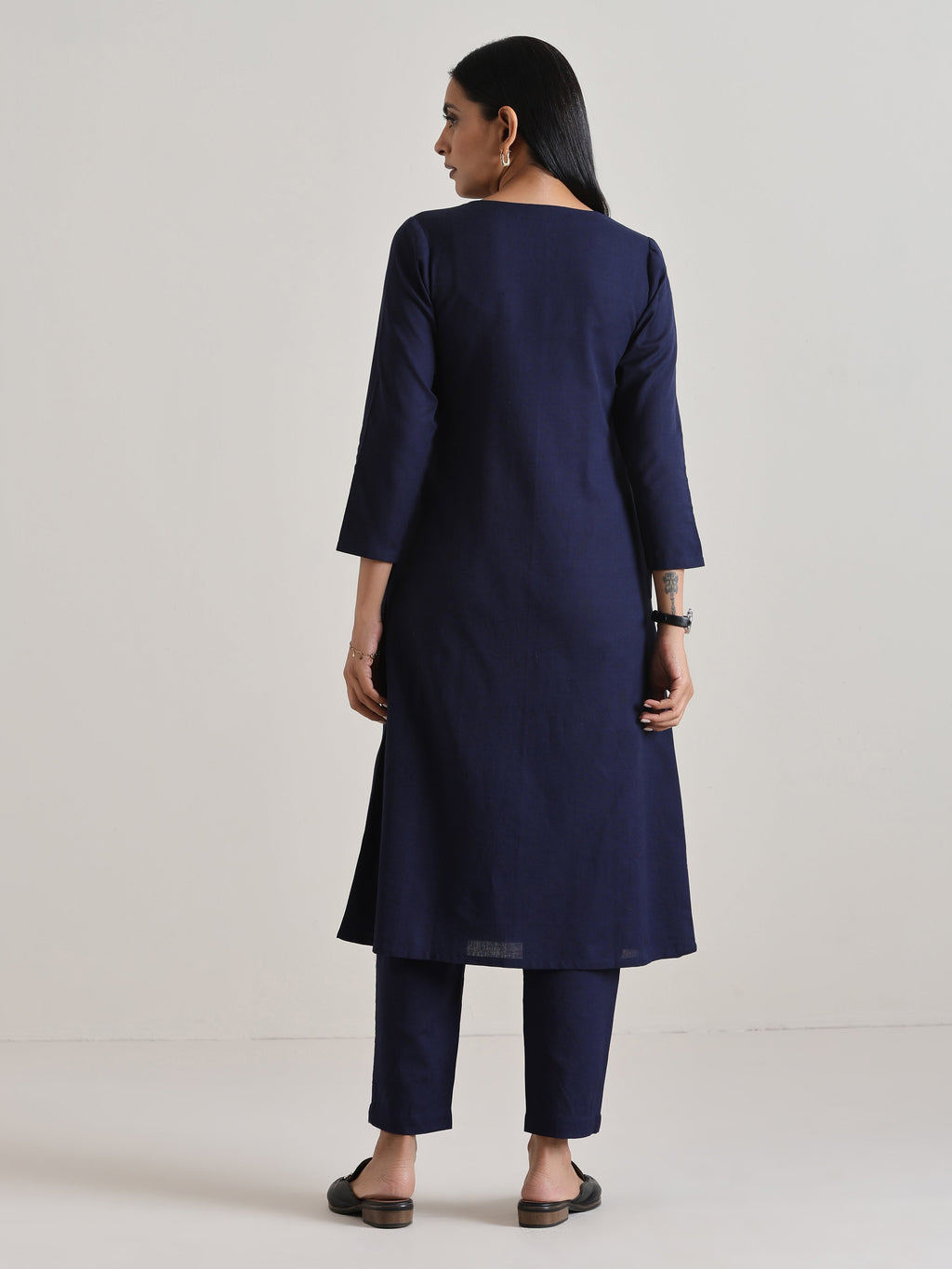 trueBrowns Blue Angrakha Kurta Set
