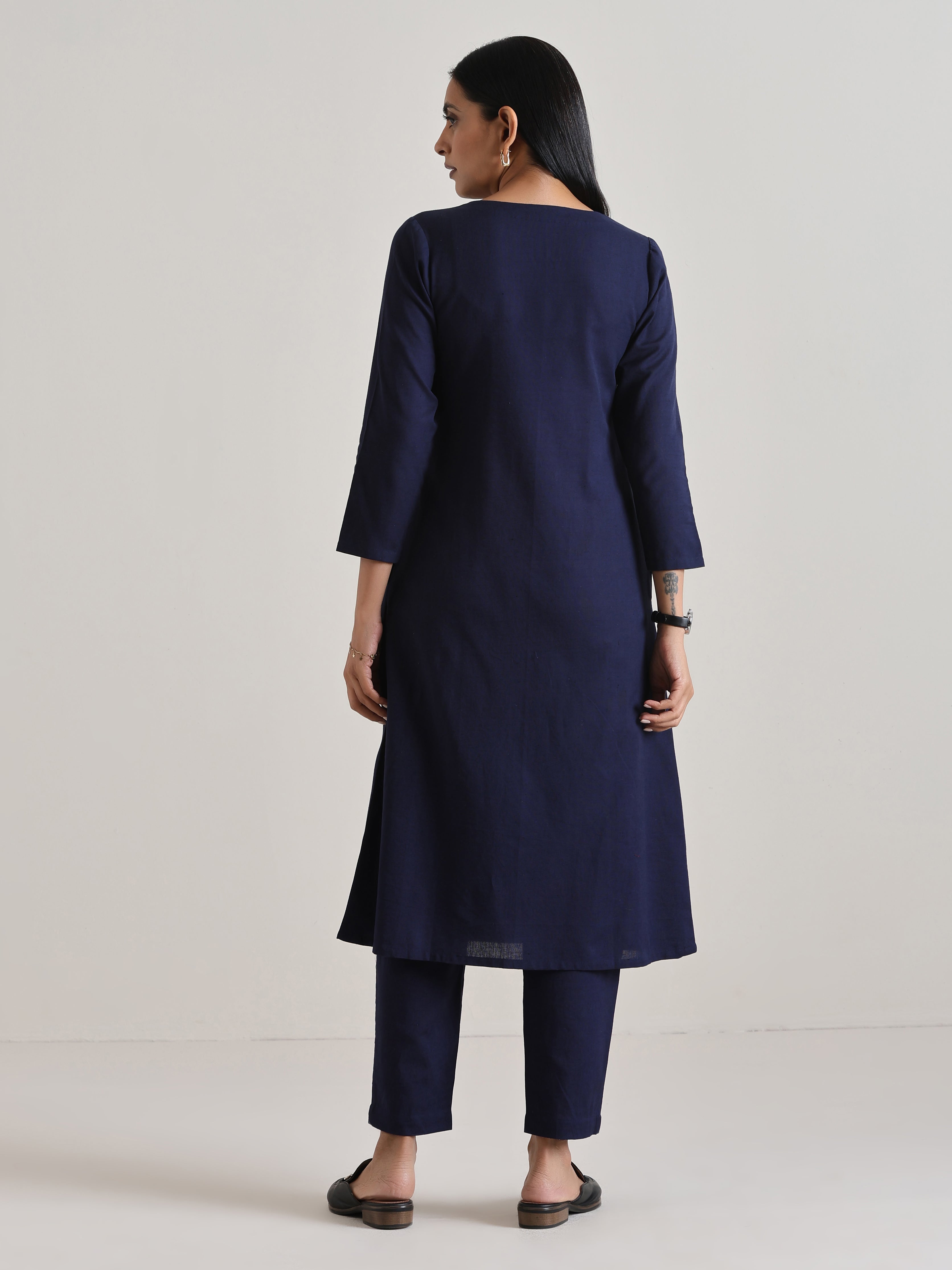 trueBrowns Blue Angrakha Kurta Set