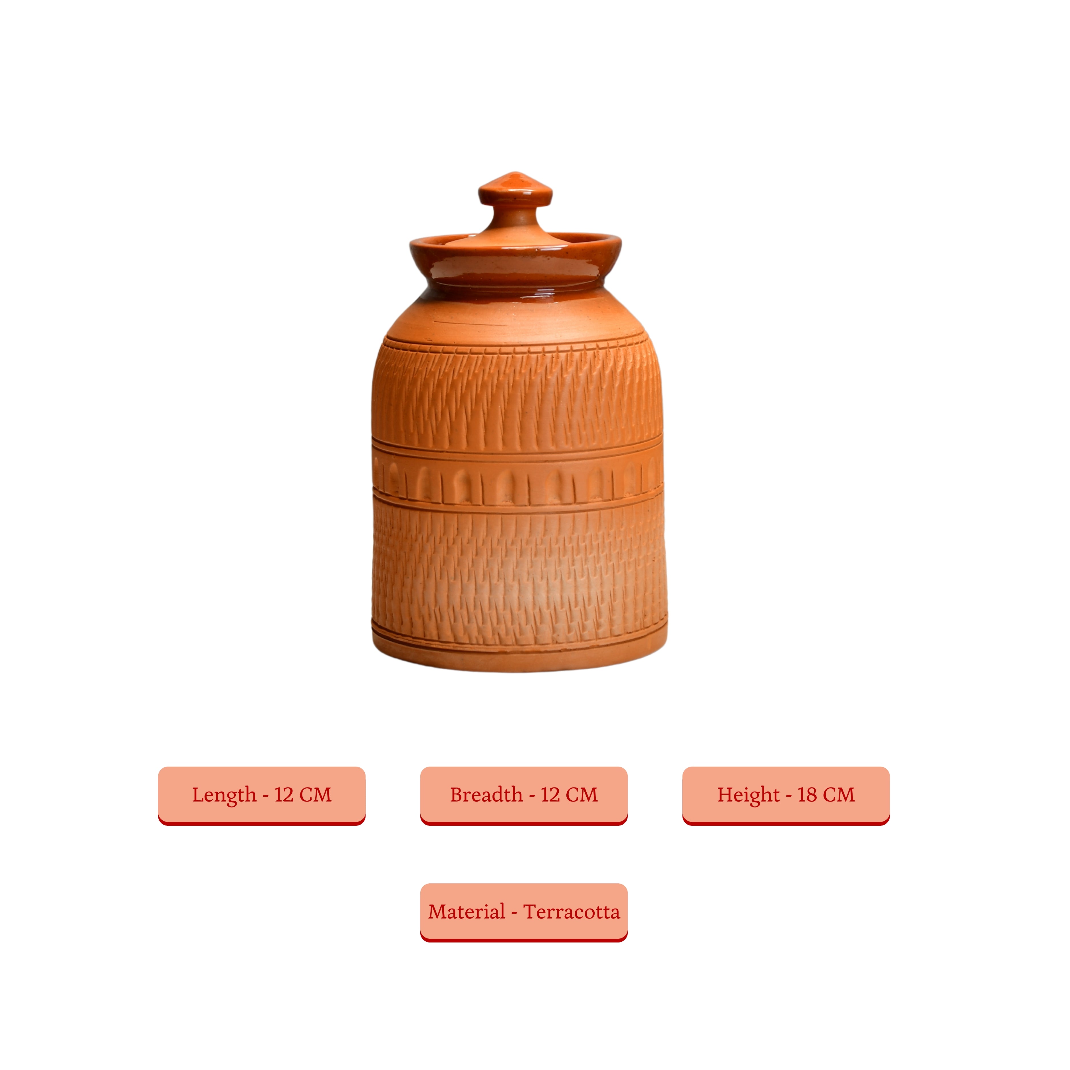 Sowpeace Premium Large Terracotta Storage Jar with Lid