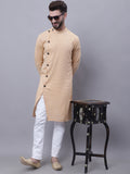 Even Apparels Beige Sherwani Kurta With Asymetrical Cut