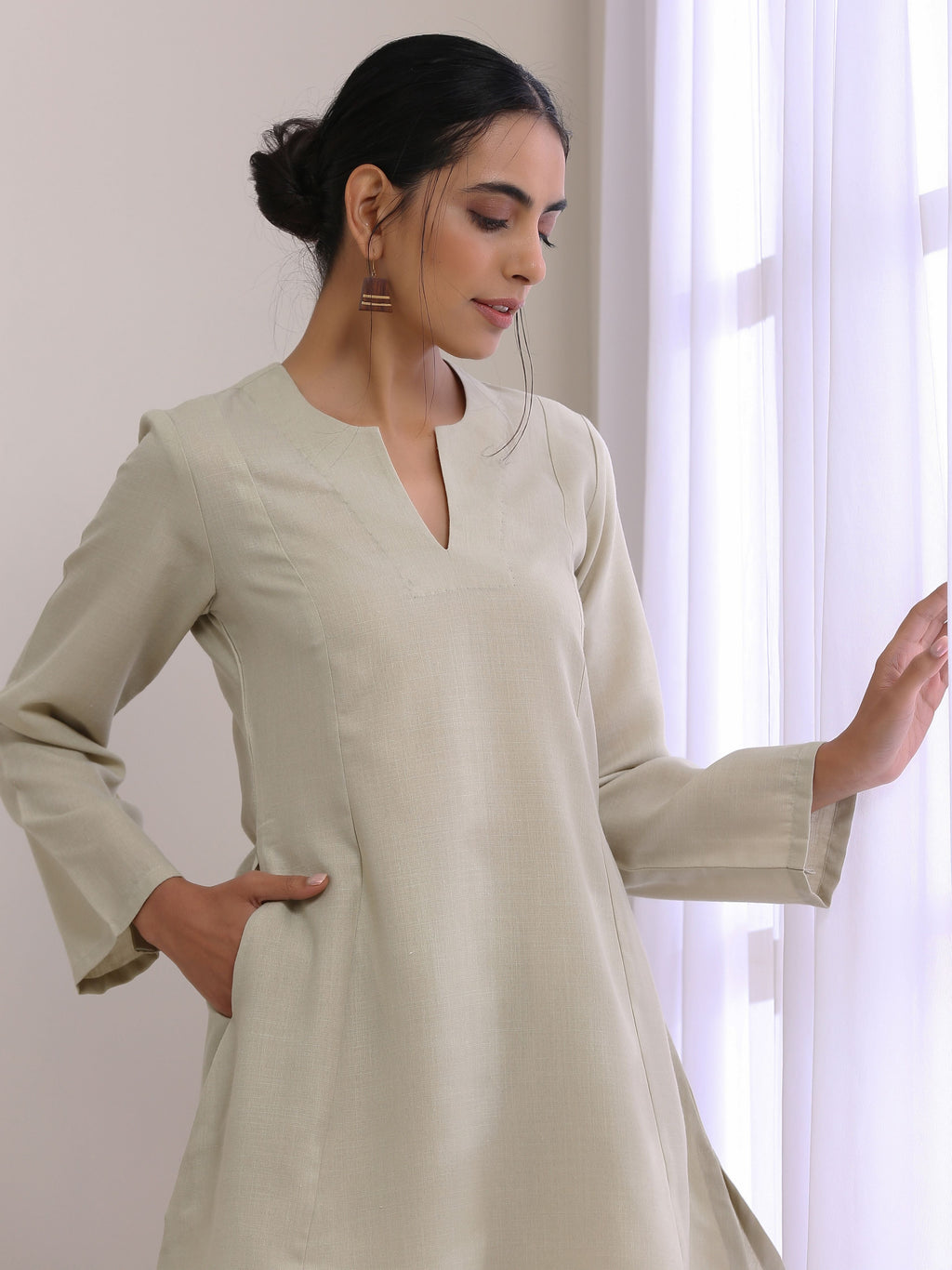trueBrowns Light Grey Slub Co-Ord Set