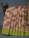 Dual Shades of Beige Mangalagiri Ikkat Cotton Saree By Gayathri Reddy Designer Studio
