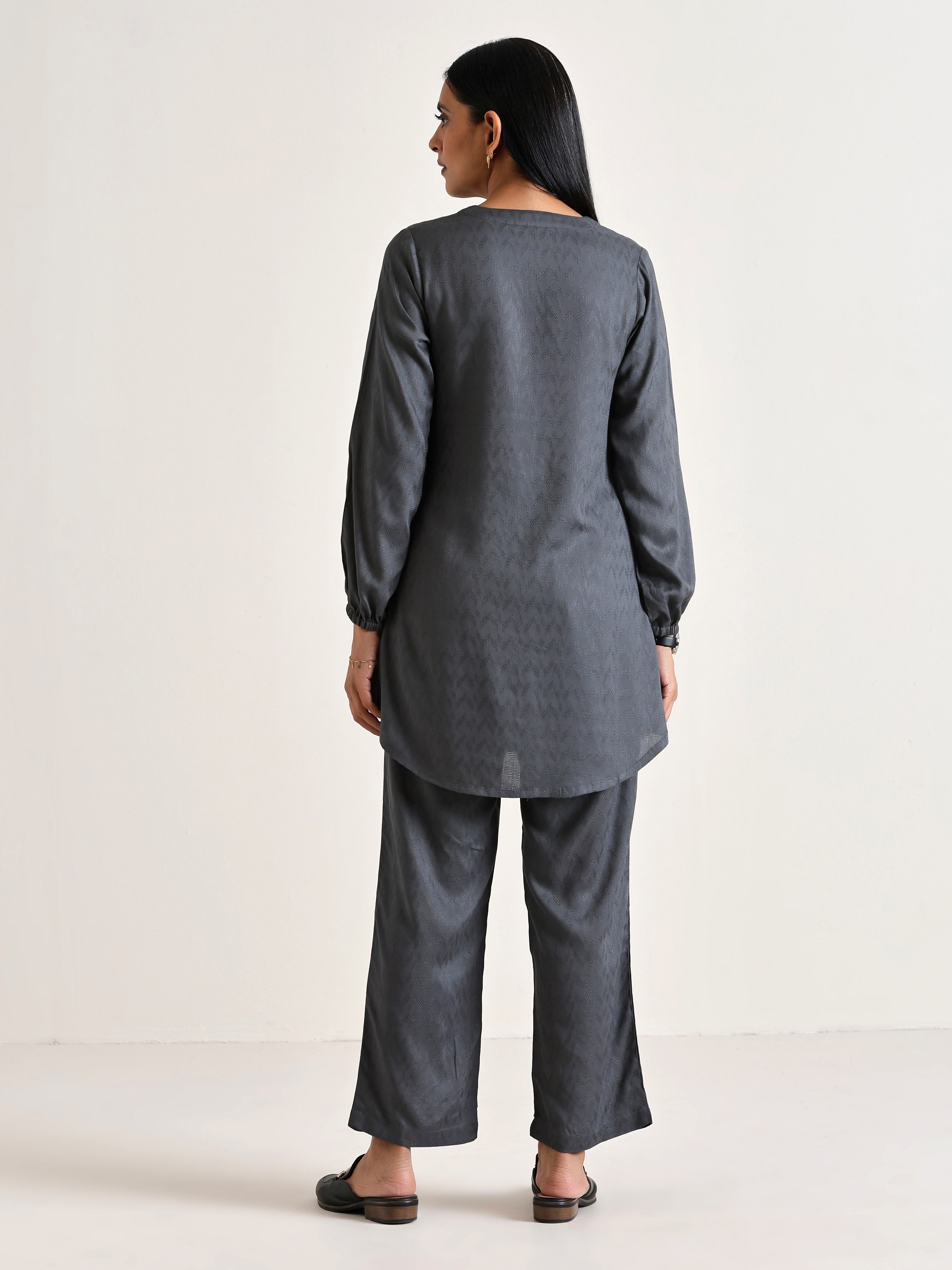 trueBrowns Grey Short Co-Ord Set