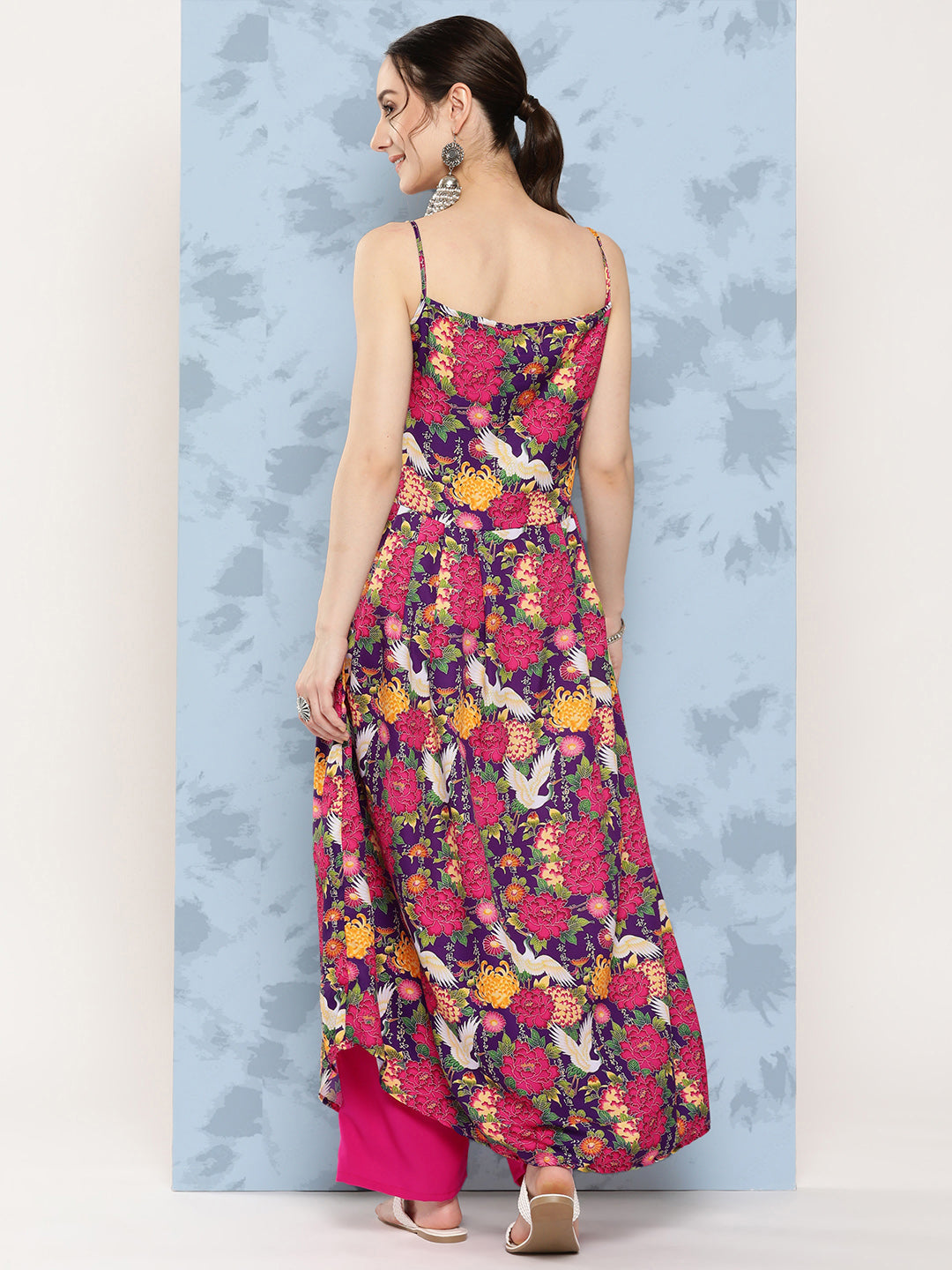 InWeave Women's Navy Bird Japanese Art Strappy Set