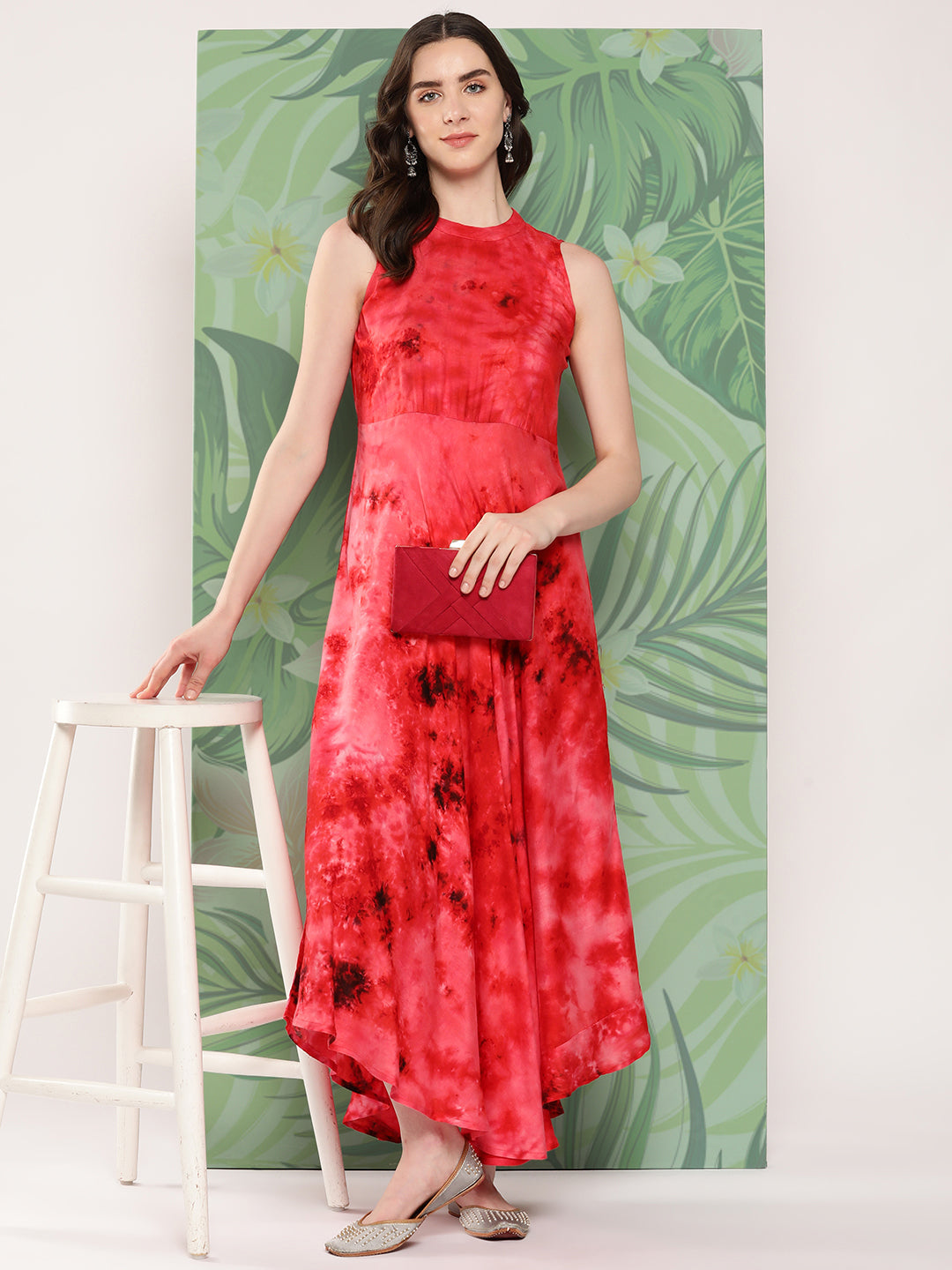 InWeave Women's Red Tie And Die Dress