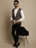 Even Apparels Men's Brown Double Breast Waistcoat