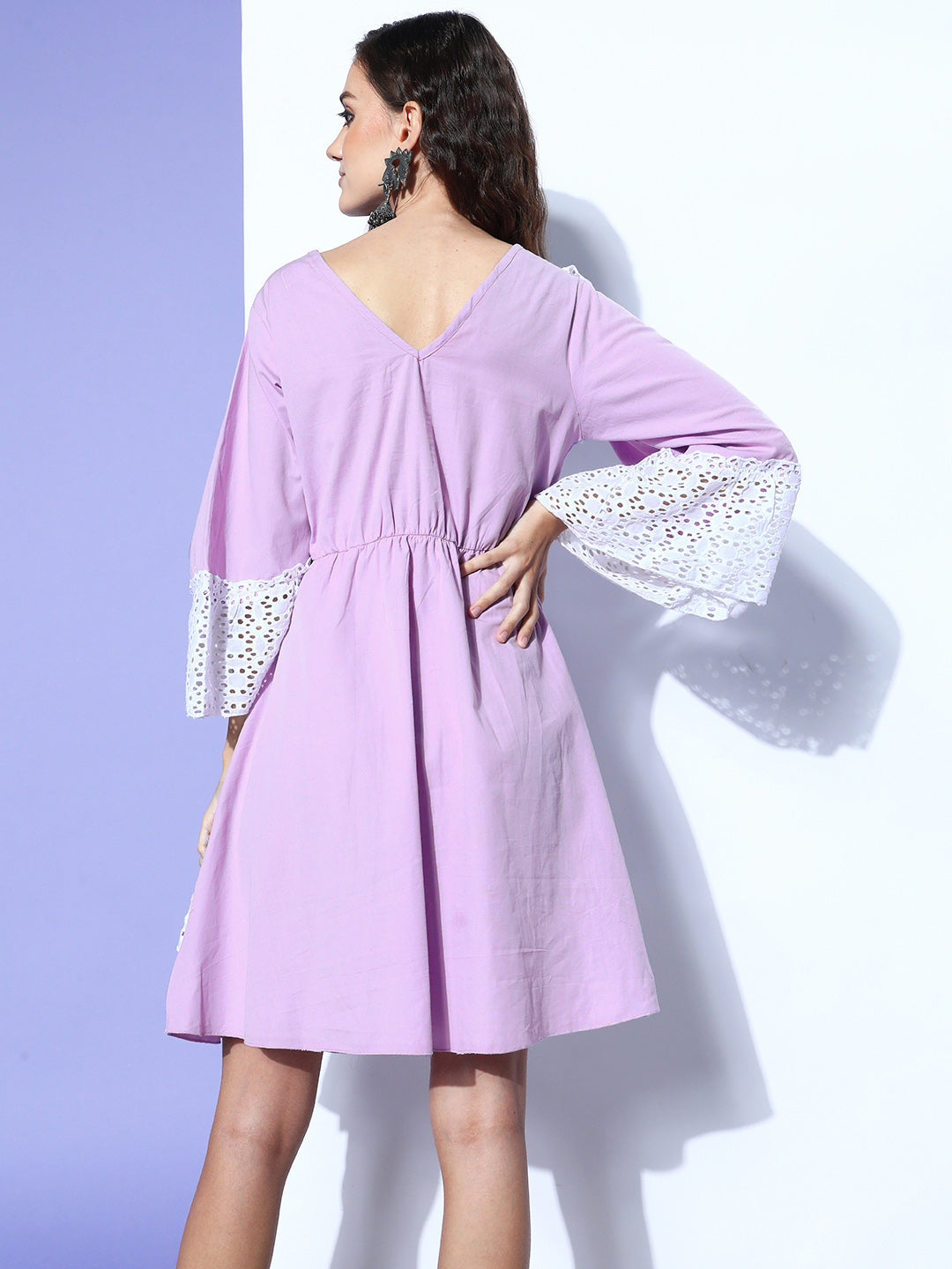 InWeave Women's Mauve Lacy Short Dress