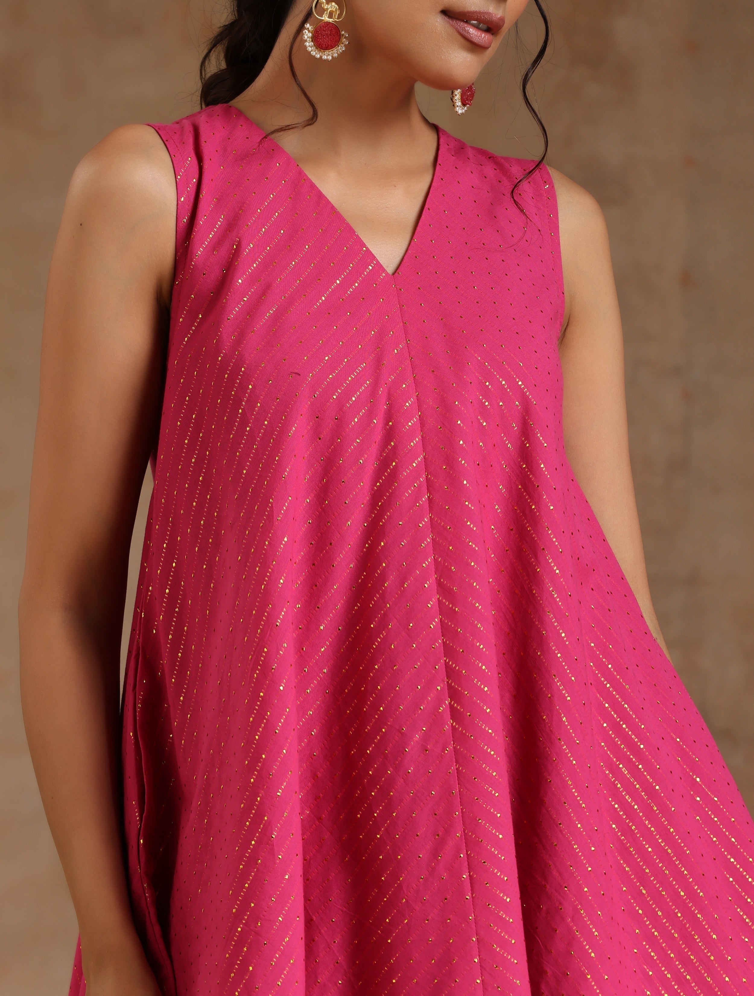 trueBrowns Pink Gold Cotton Handkerchief Co-Ord Set