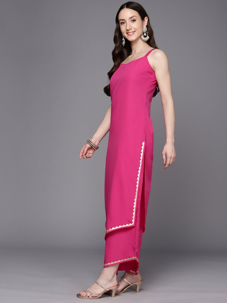 Ahalyaa Gotta Patti Kurta With Palazzos & Dupatta