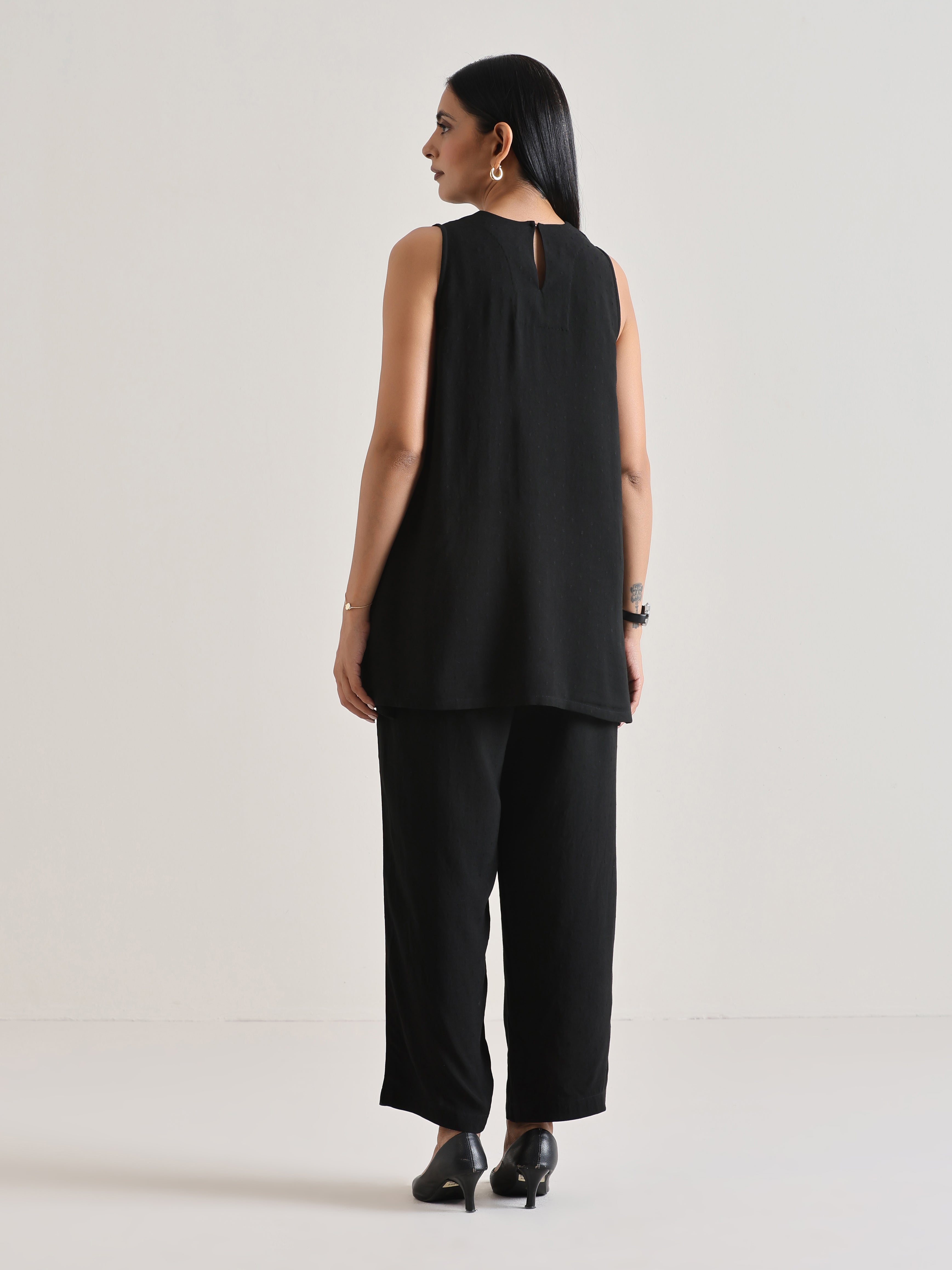 trueBrowns Black Sleeveless Co-Ord Set