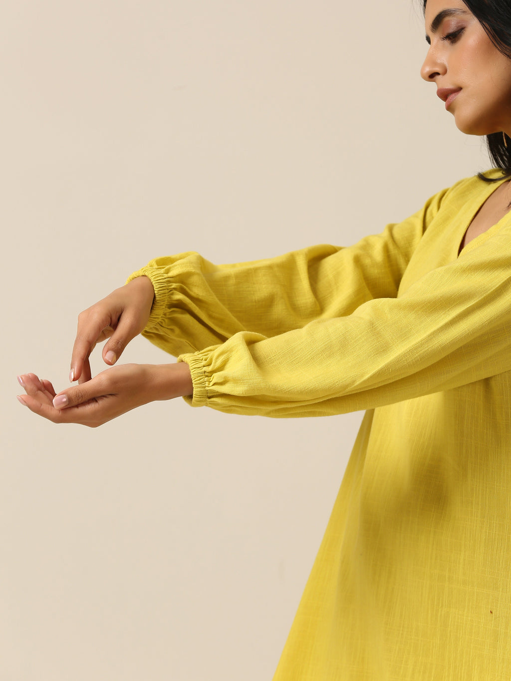 trueBrowns Lime Slub Textured Short Co-Ord Set