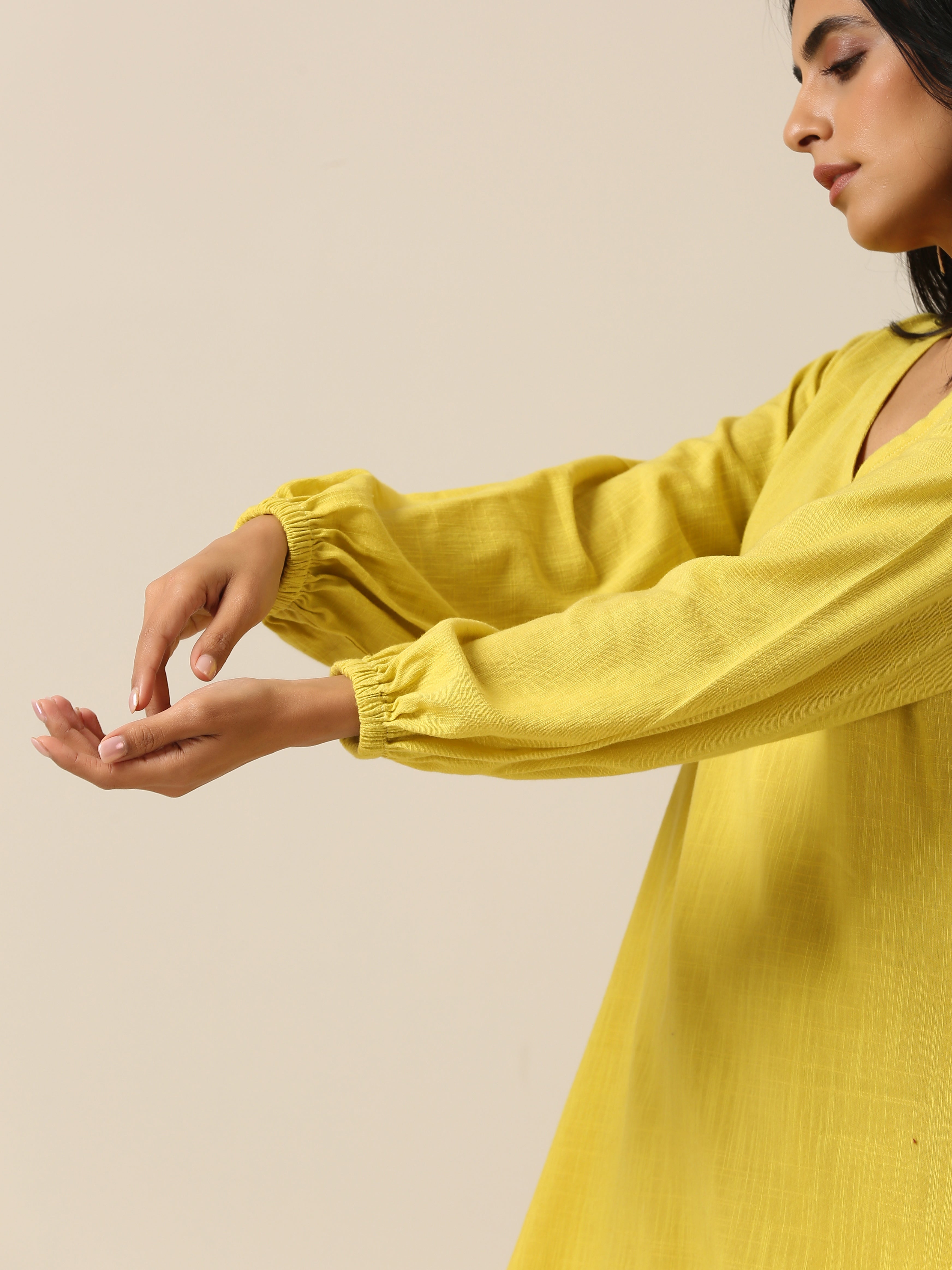 trueBrowns Lime Slub Textured Short Co-Ord Set