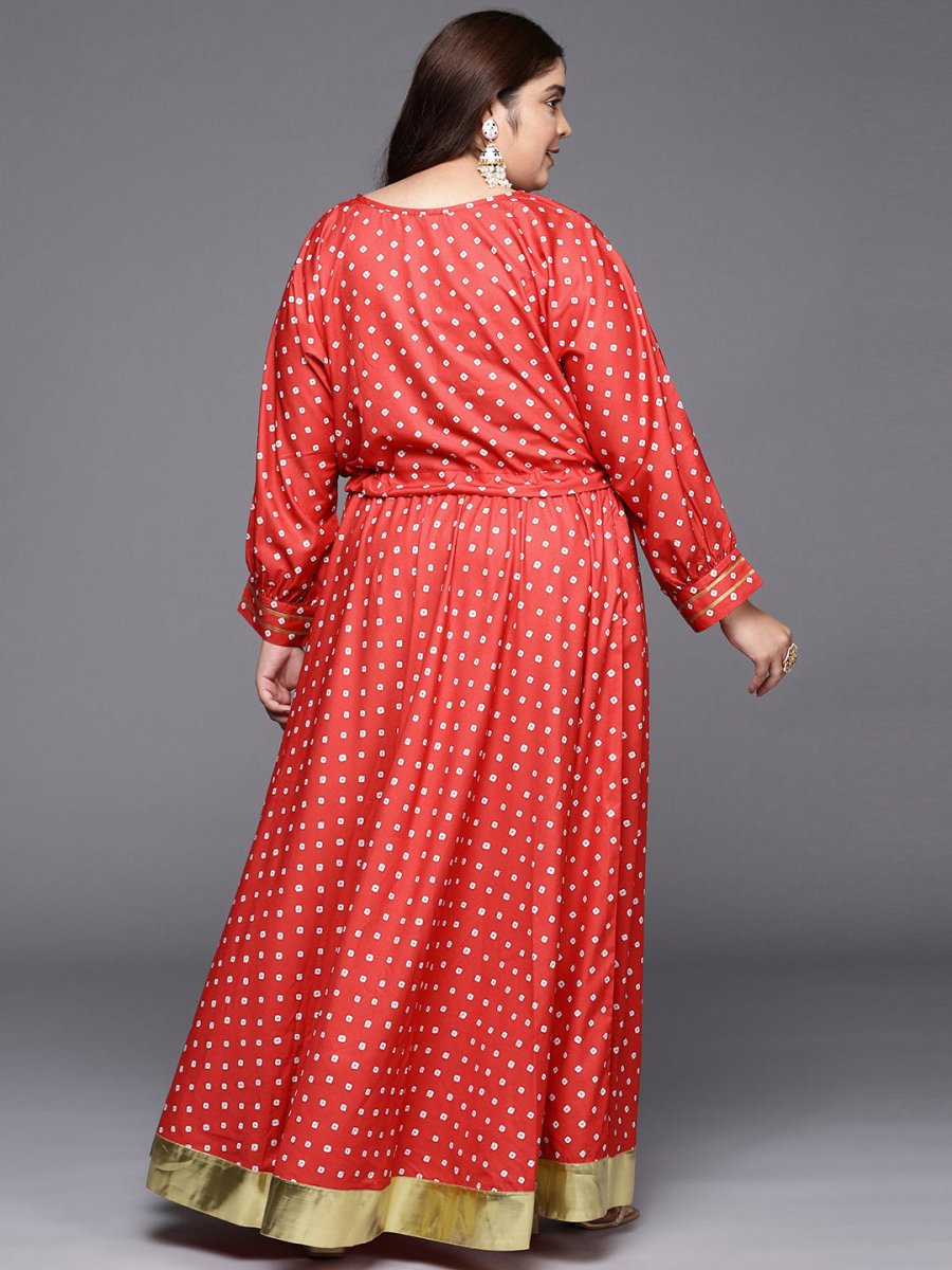 Ahalyaa Women Plus Size Printed Top with Skirt