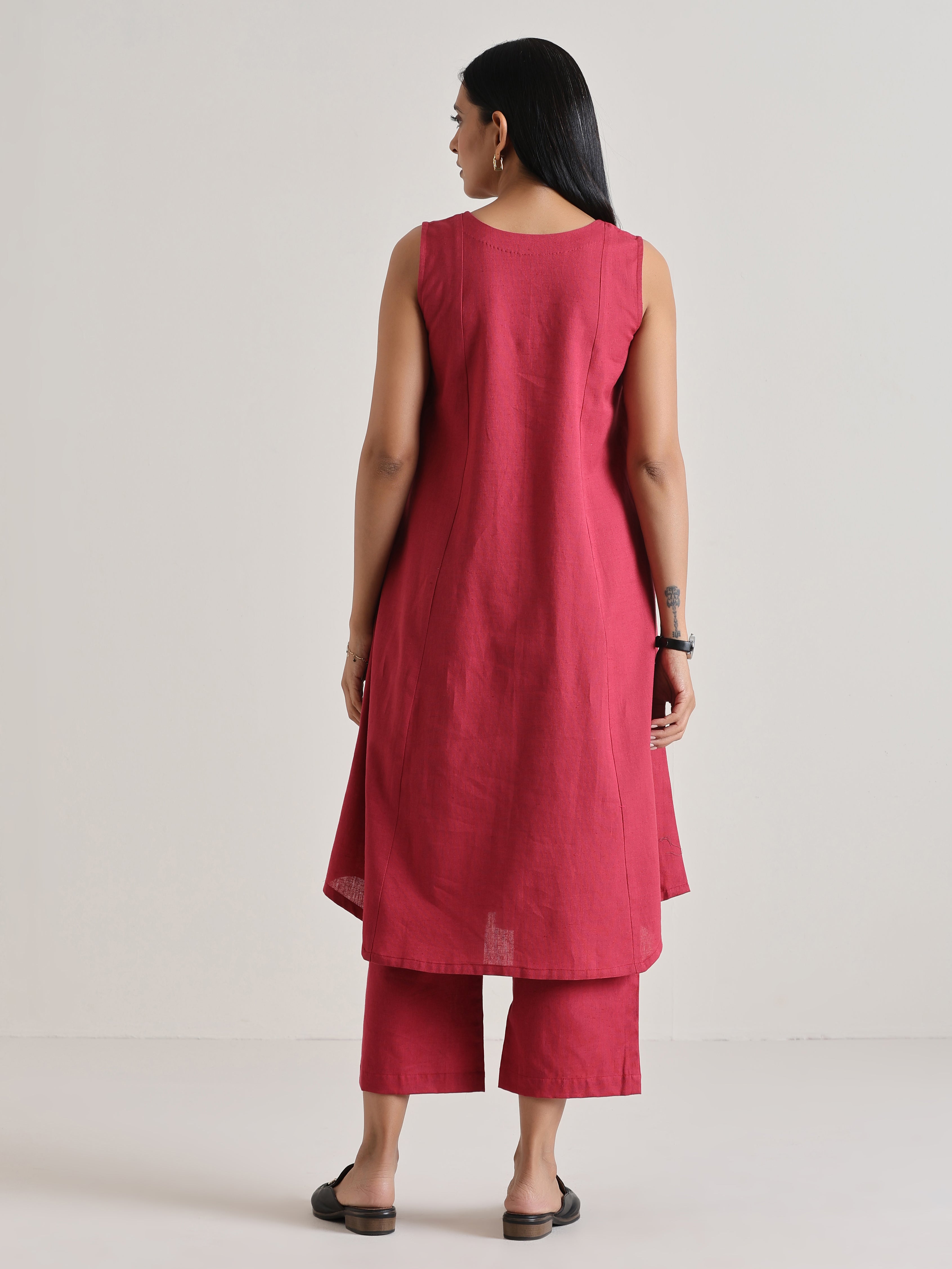 trueBrowns Honey Red Panelled Co-ord Set