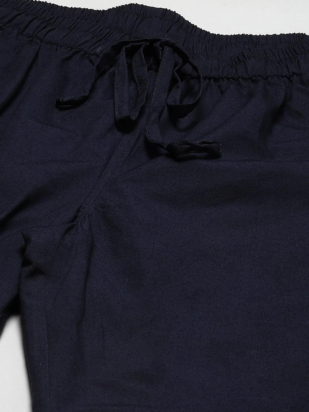 Fabmade Men's Navy Blue Cotton Linen Pyjama