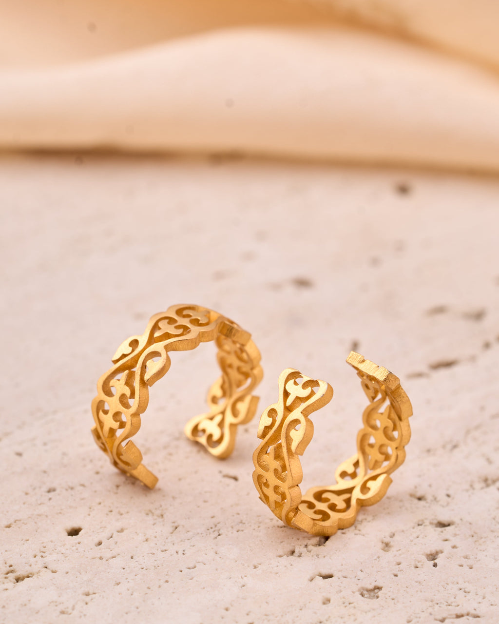 trueBrowns Gold-Polished Hoop Earrings