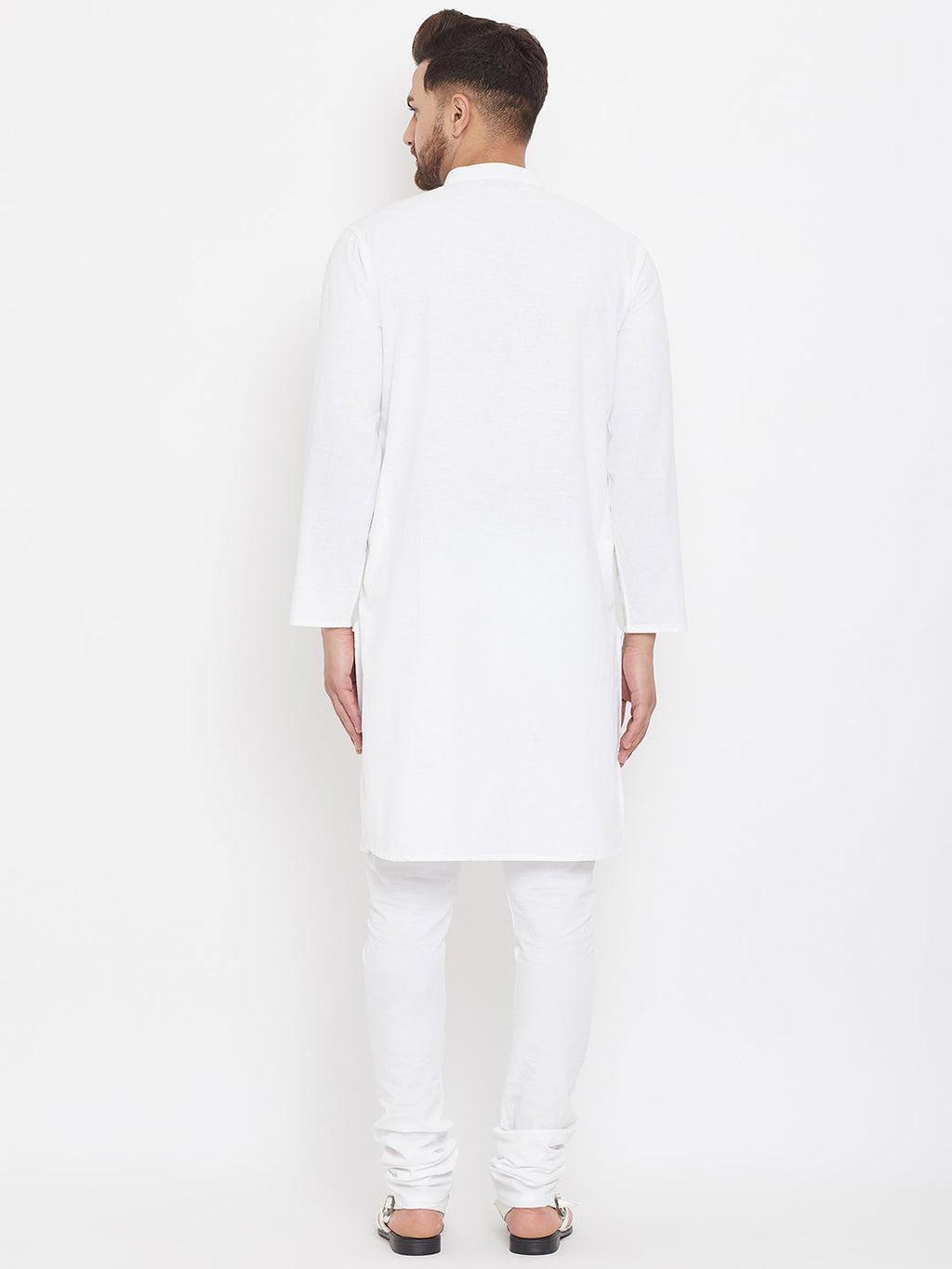 Even Apparels White Pure Cotton Kurta With Band Collar