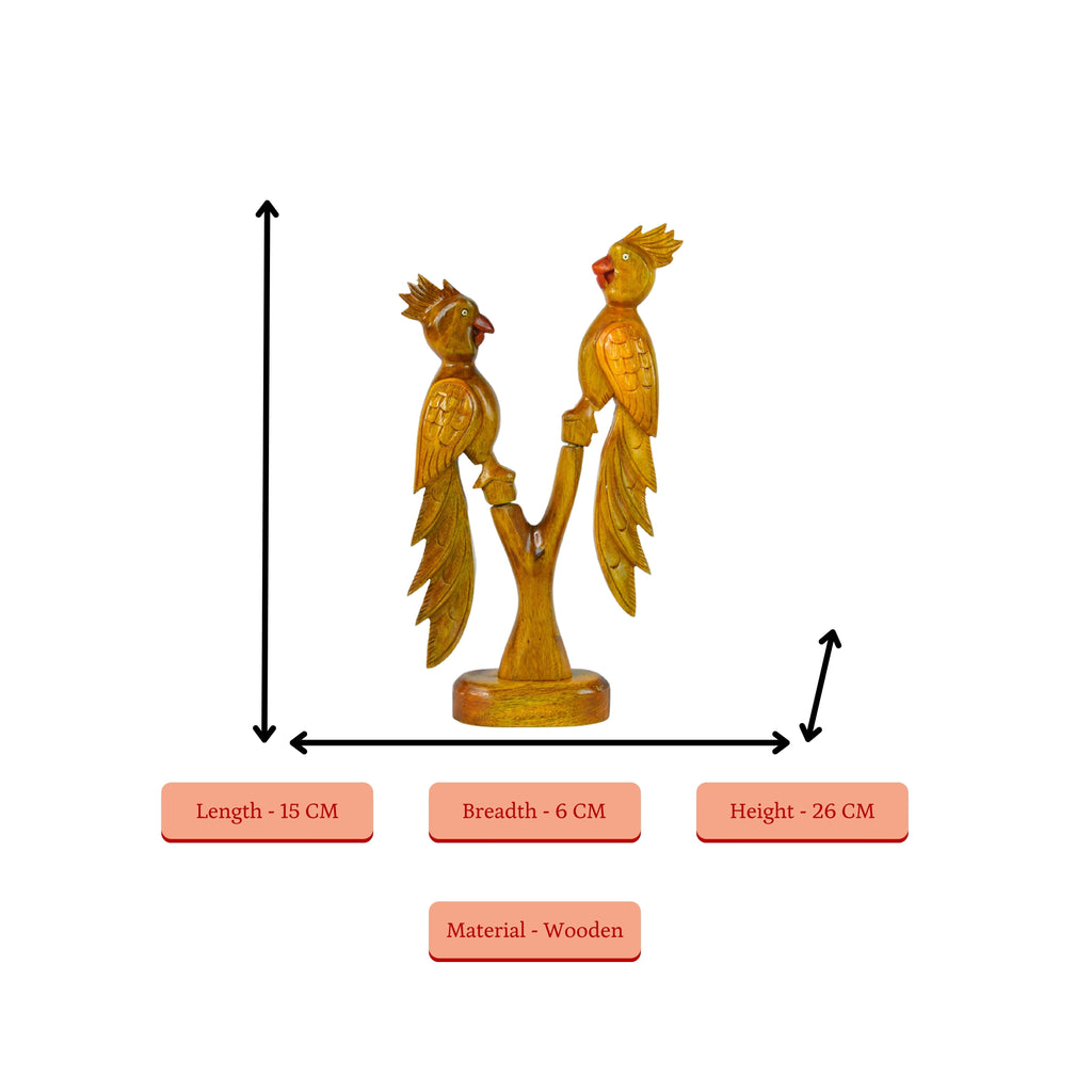 Sowpeace Hand Carved Wooden Parrot Set