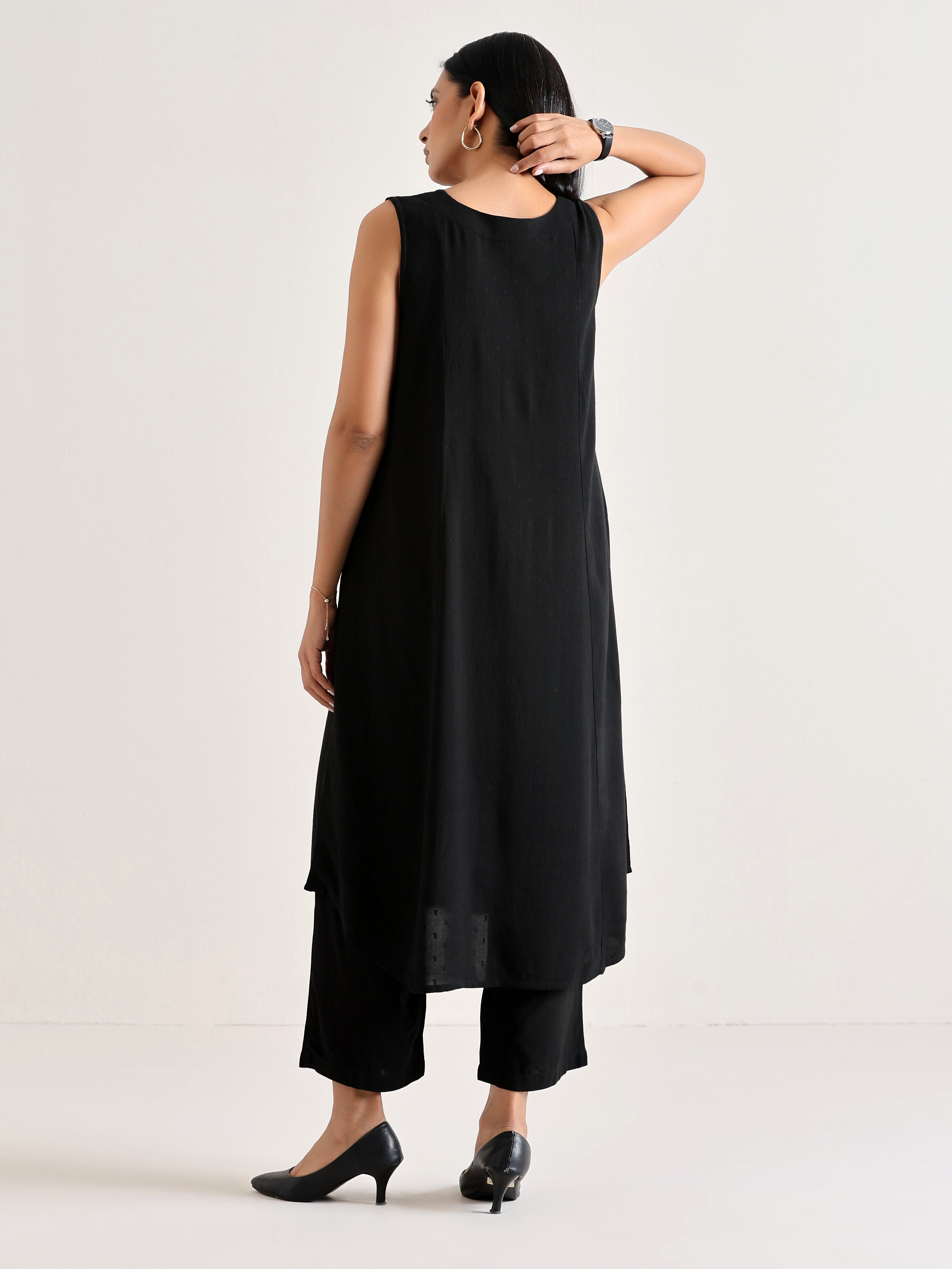 trueBrowns Black Panelled Co-ord Set