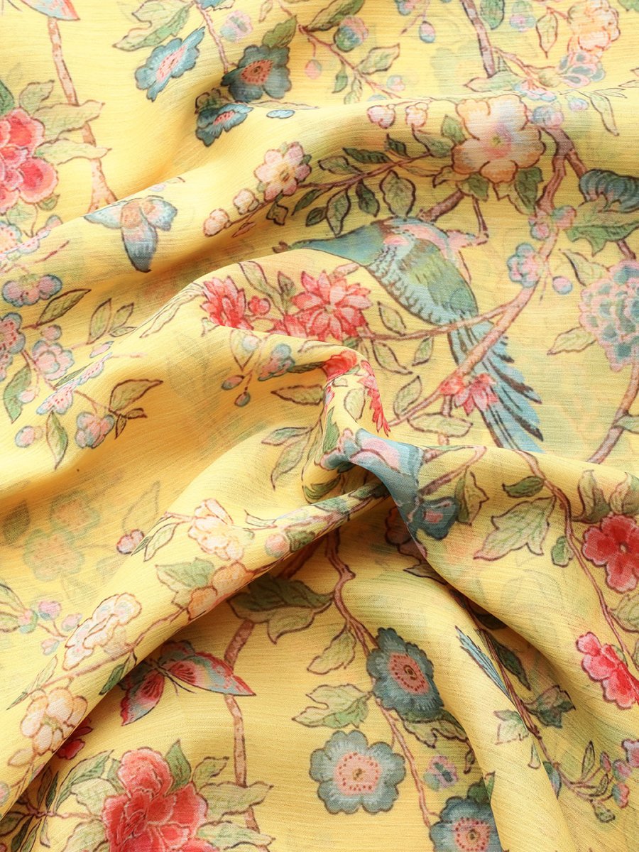 Ahalyaa Floral Poly Chiffon Saree
