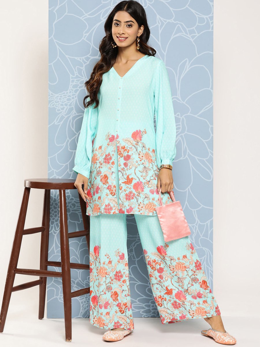 Ahalyaa Floral Printed Ethnic Co-Ords