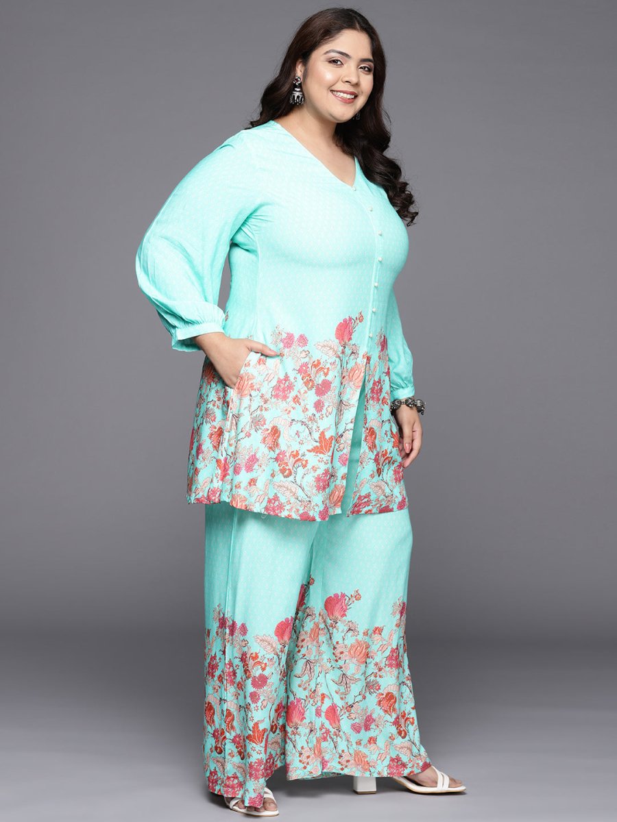 Ahalyaa Women Plus Size Tunic with Palazzos