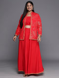 Ahalyaa Plus Size Ethnic Top & Skirt with Shrug