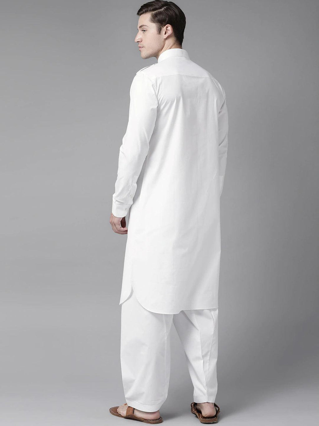 Fabmade White Pathani Suit