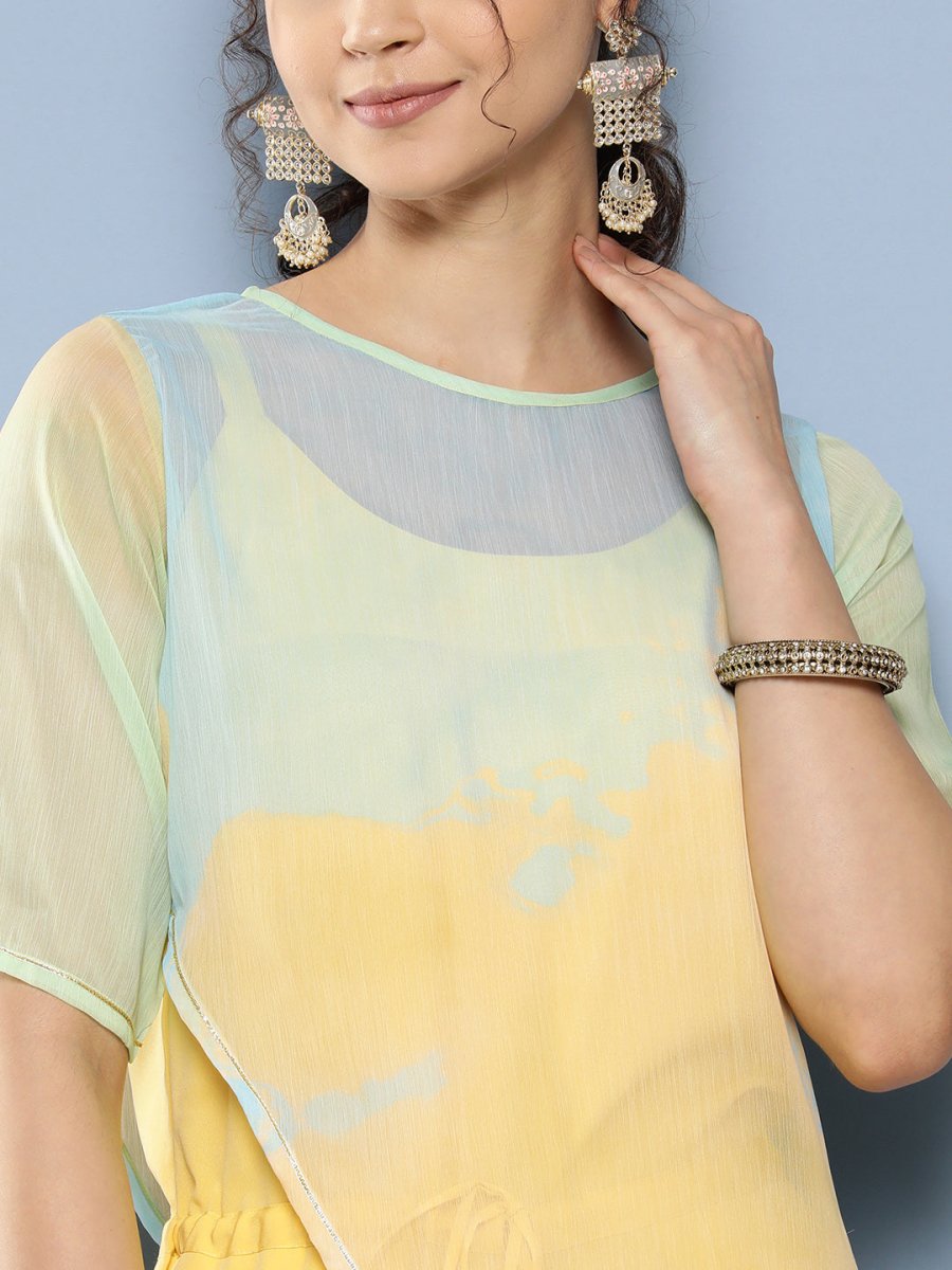 Ahalyaa Printed Waist Tie-Ups Basic Jumpsuit