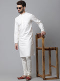 Even Apparels White Pure Cotton Kurta With Band Collar