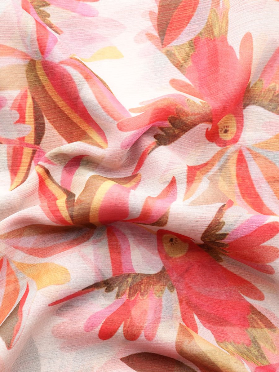 Ahalyaa Floral Poly Chiffon Saree