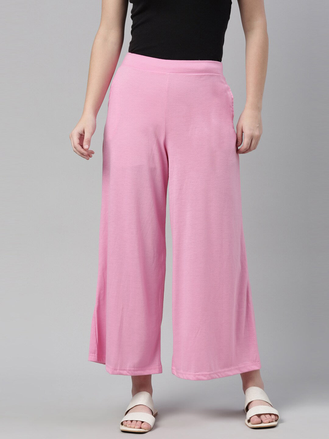 Souchii Women Pink Knitted Palazzos