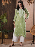 ADA Women Ethnic Motifs Embroidered Flared Sleeves Kurta