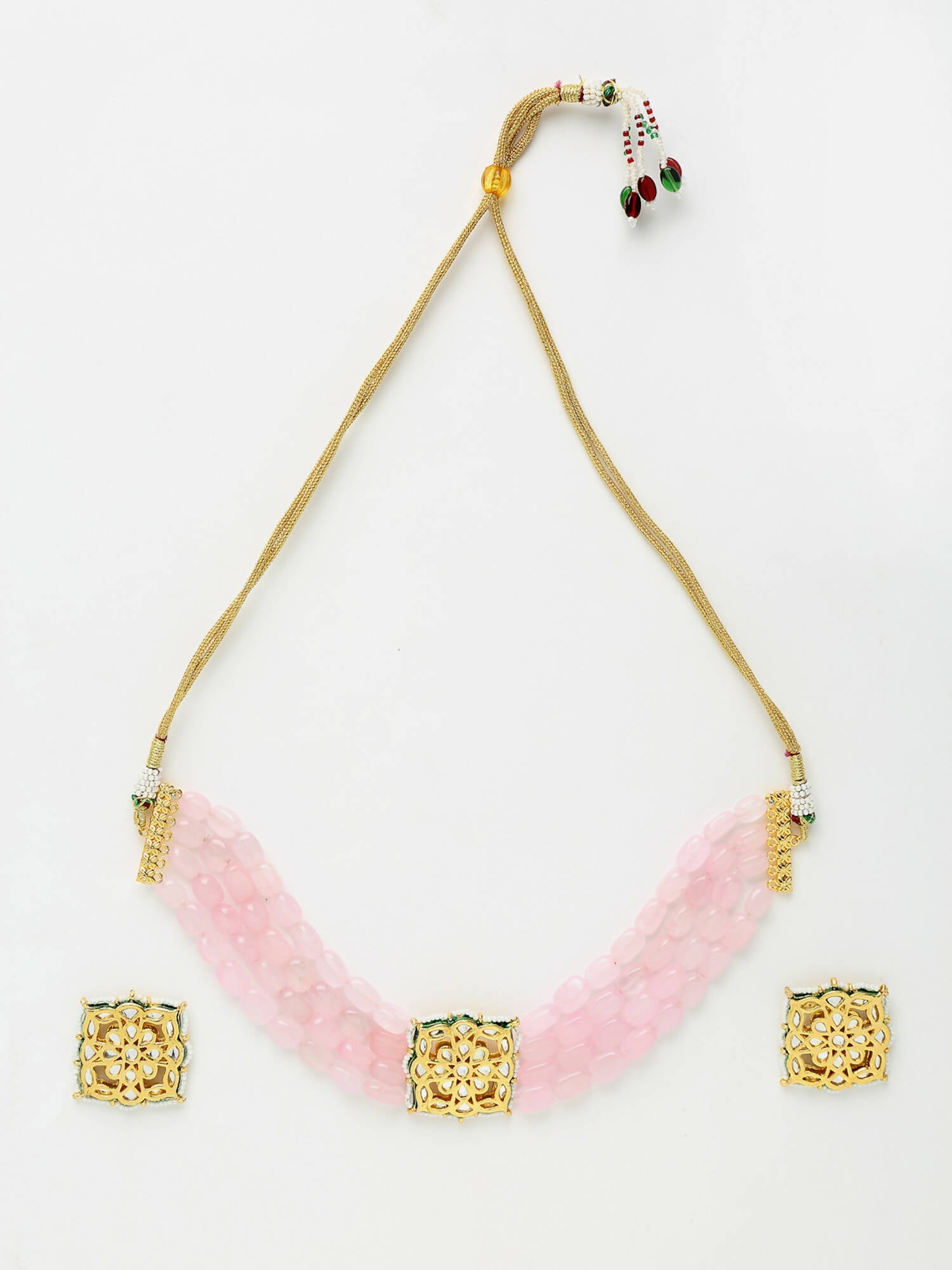 Kundan Choker With Studs - Ruby Raang