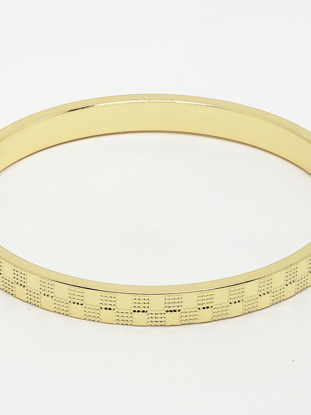 NVR Men's Gold-Polished Stainless Steel Kada Bracelet
