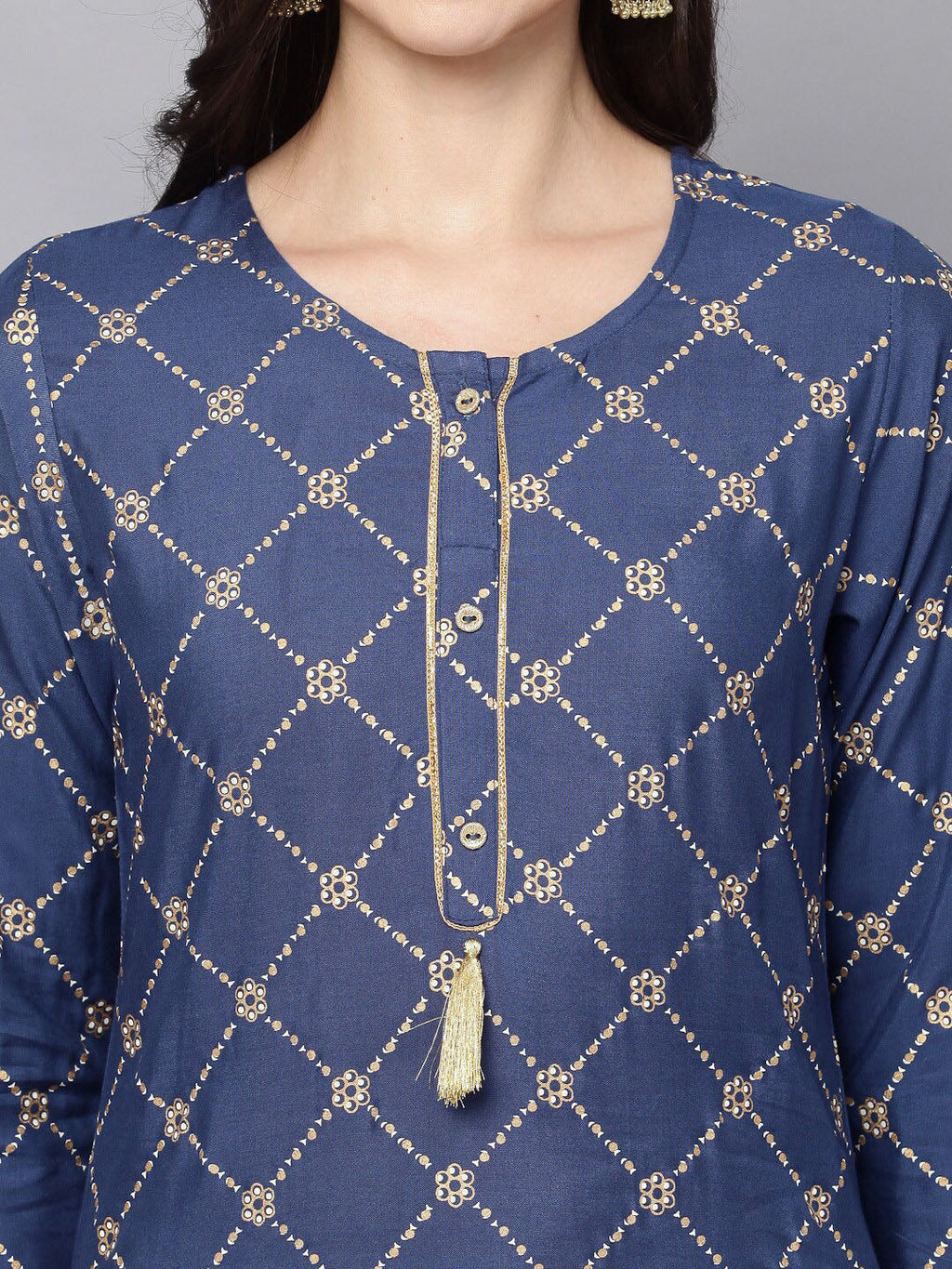 HERE&NOW Women Printed Kurta with Trousers & With Dupatta