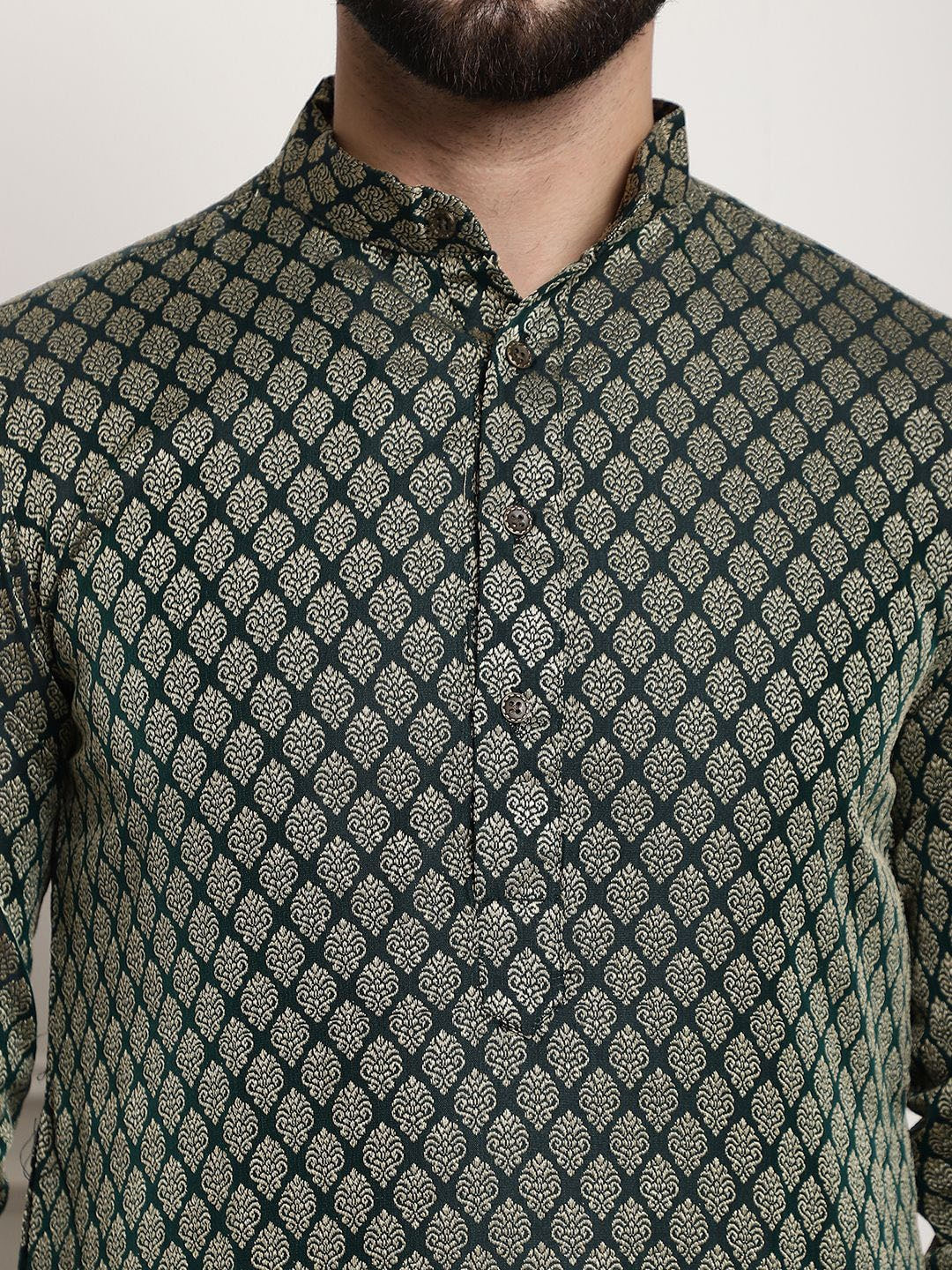 Sojanya Floral Printed Mandarin Collar Kurta With Churidar