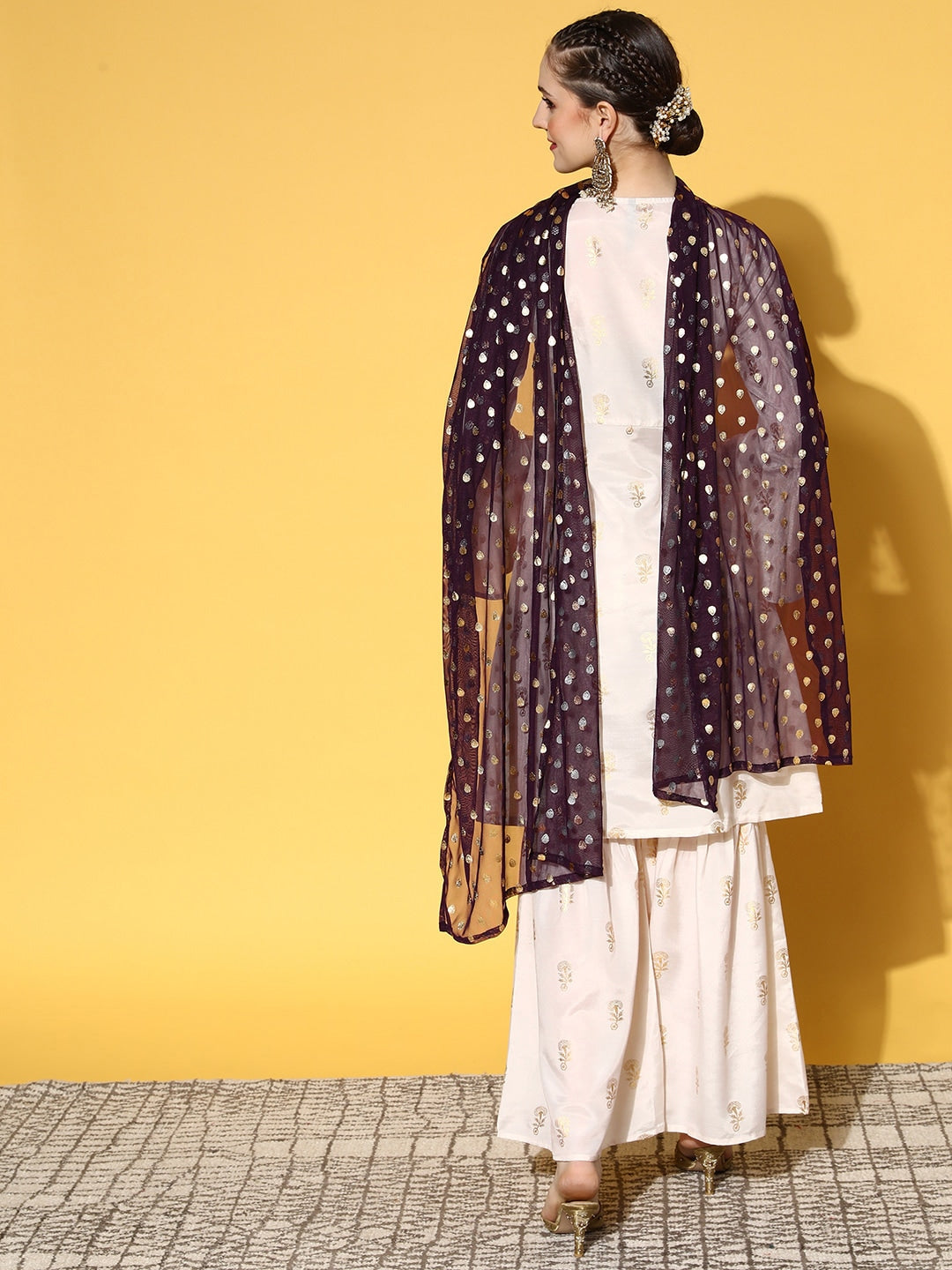 HERE&NOW Women Ethnic Motifs Polyester Print Parade Kurta Set