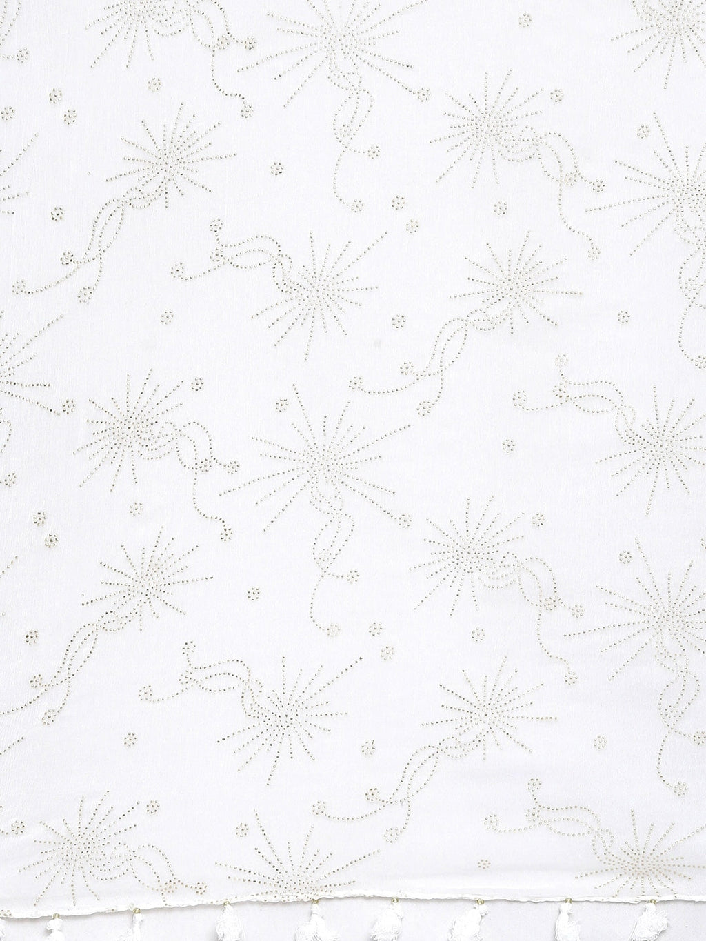 Souchii White & Gold Printed Dupatta