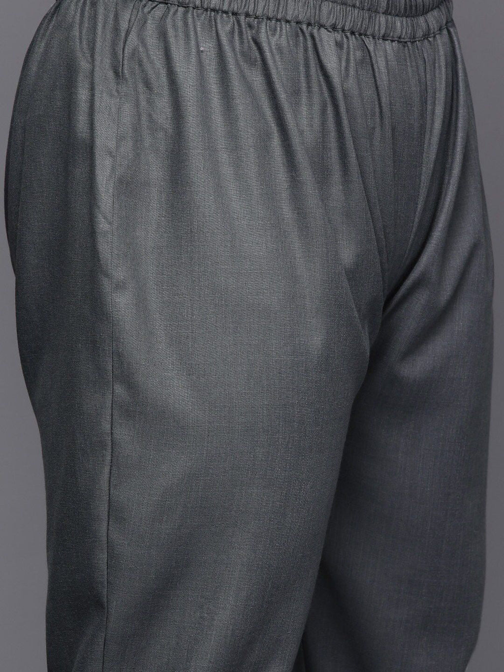 Sztori Long Sleeves V-Neck Cotton Regular Kurta with Trousers