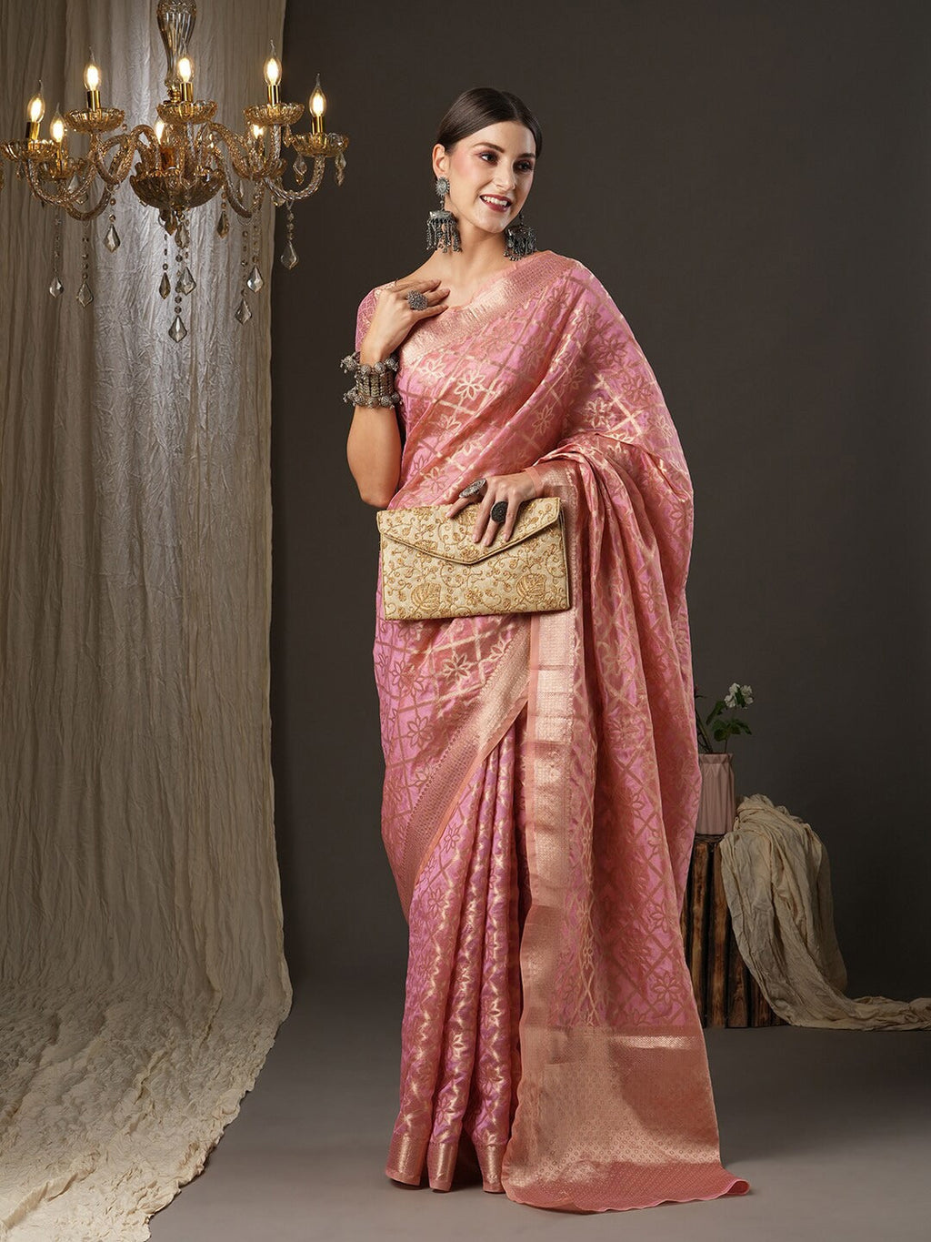 Saree Mall Ethnic Motifs Woven Design Zari Banarasi Traditional Sarees