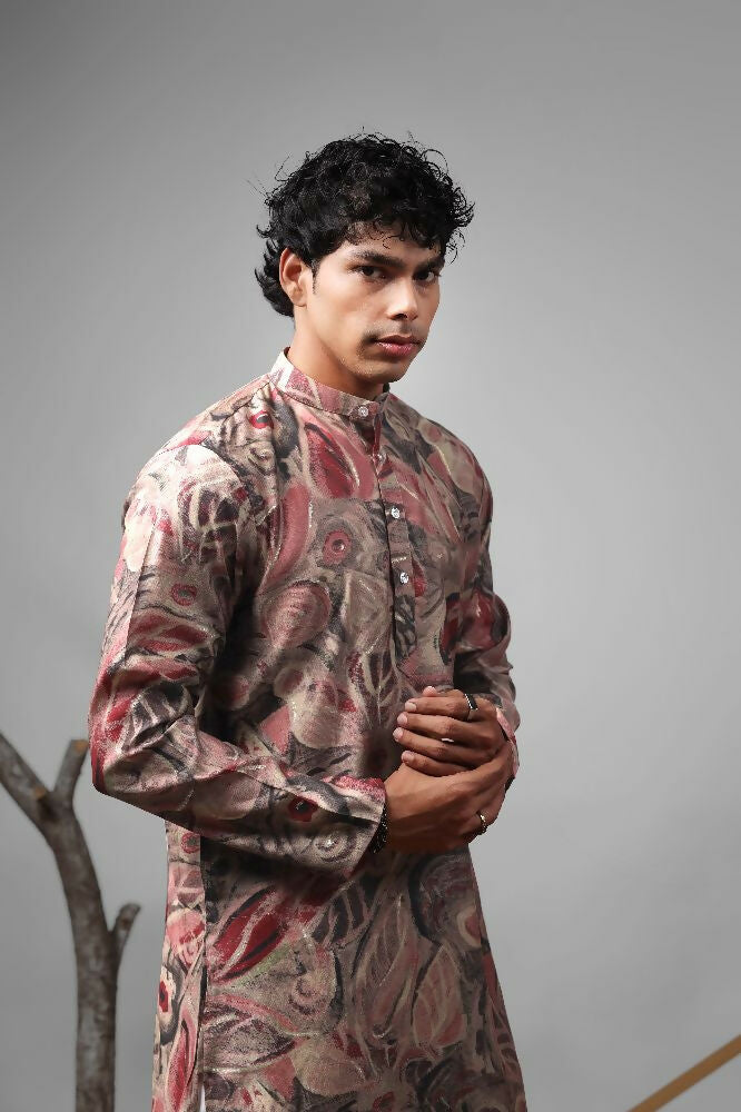 Multicolor Modal Silk Designer Printed Kurta Set - Mahotsav