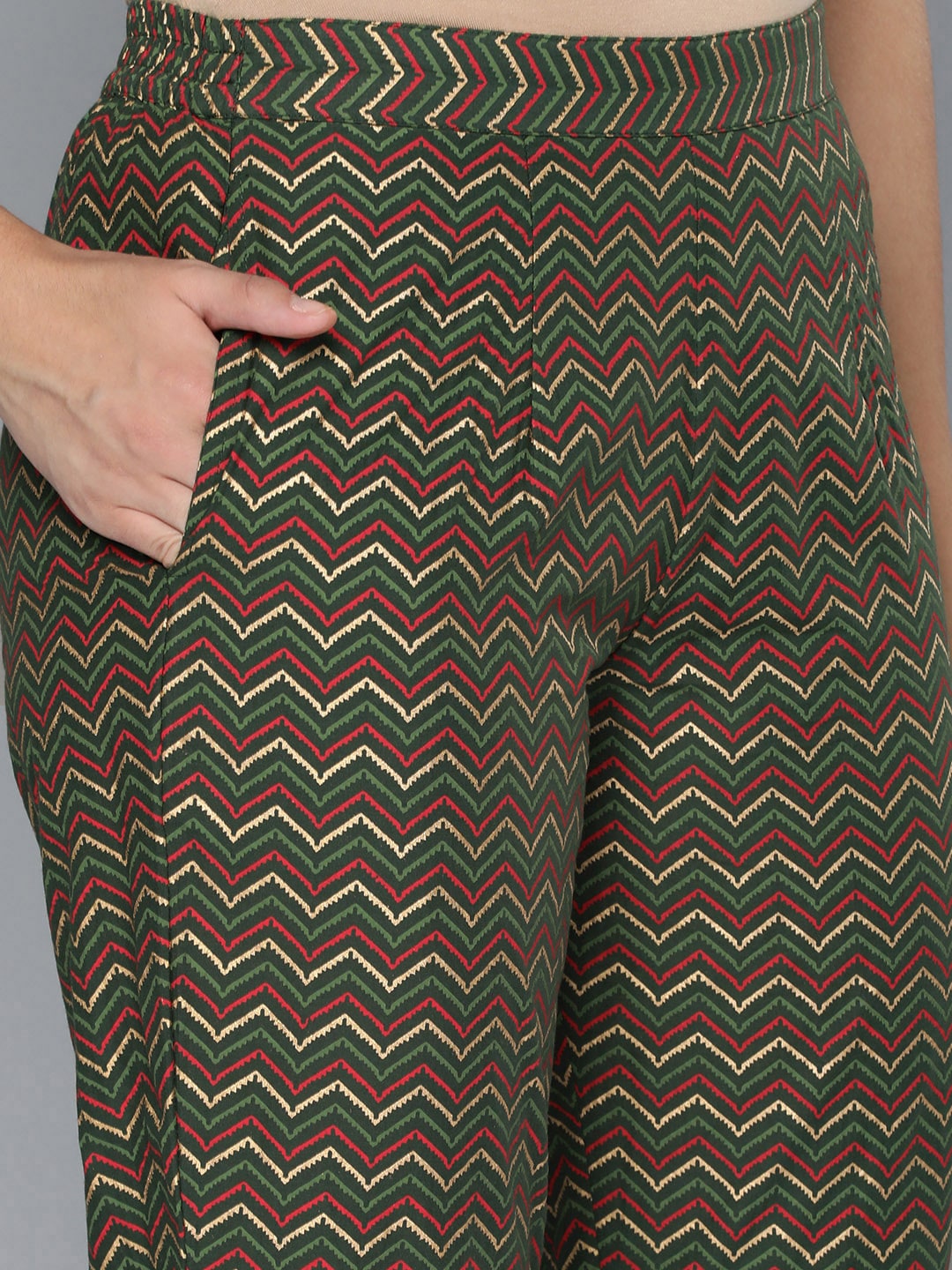 HERE&NOW Ethnic Motifs Printed Gotta Patti Pure Cotton Kurta With Trousers & With Dupatta