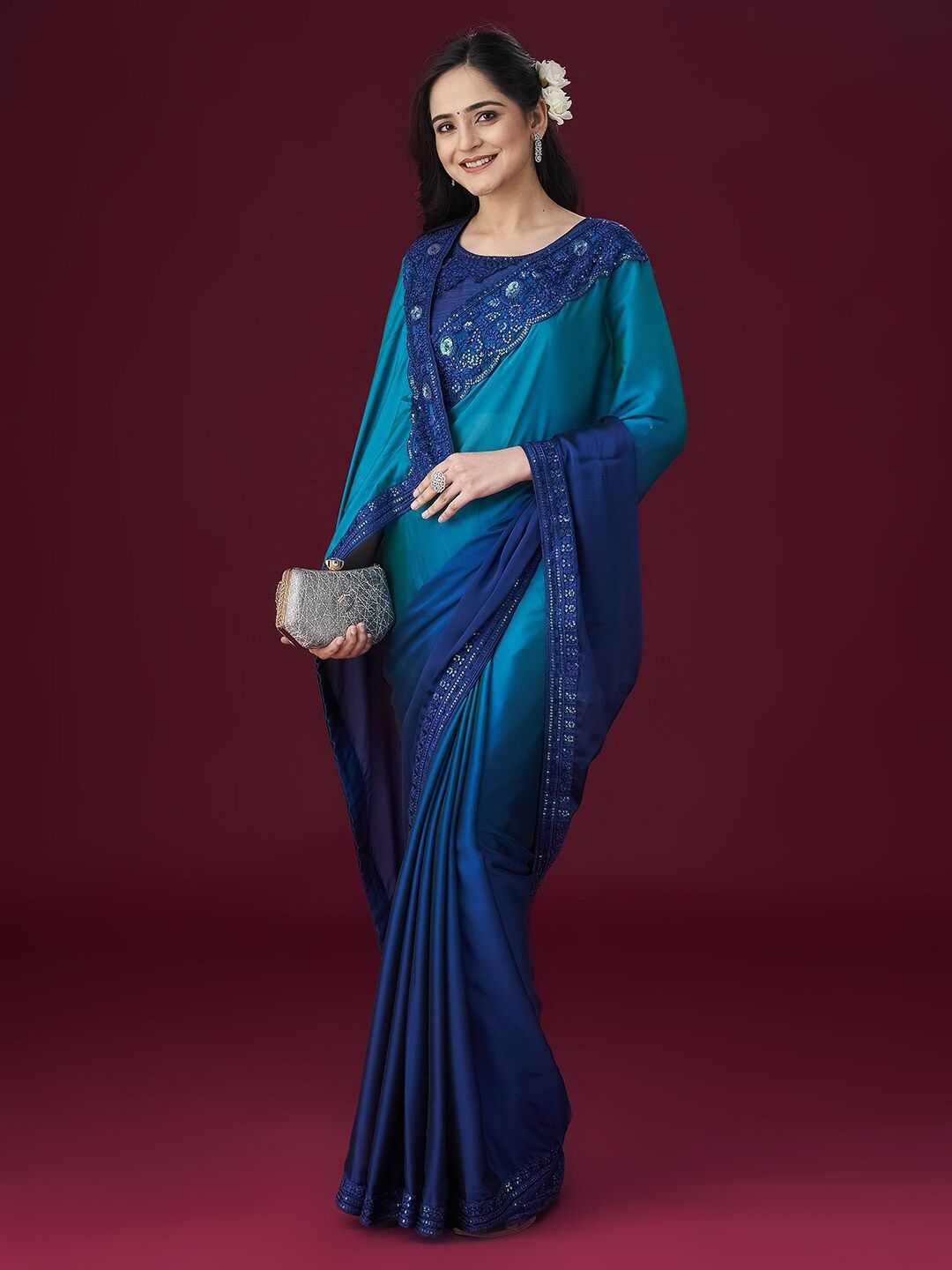 kasee Embroidered Sequinned Saree