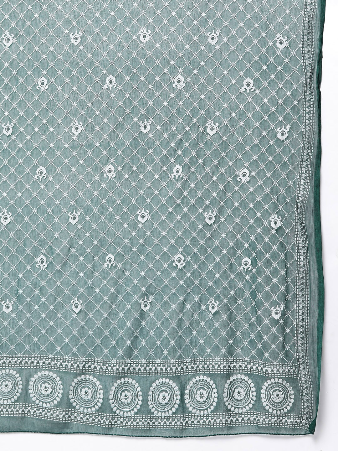 HERE&NOW Women Ethnic Motifs Yoke Design Kurta with Trousers & Dupatta