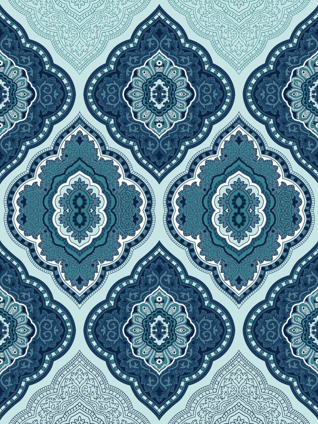 Dreamscape Blue & Turquoise Blue 140 TC Pure Cotton Bedsheet with Pillow Covers