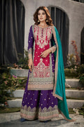 Partywear Designer Pink Chinon Fabric suit - Shagun