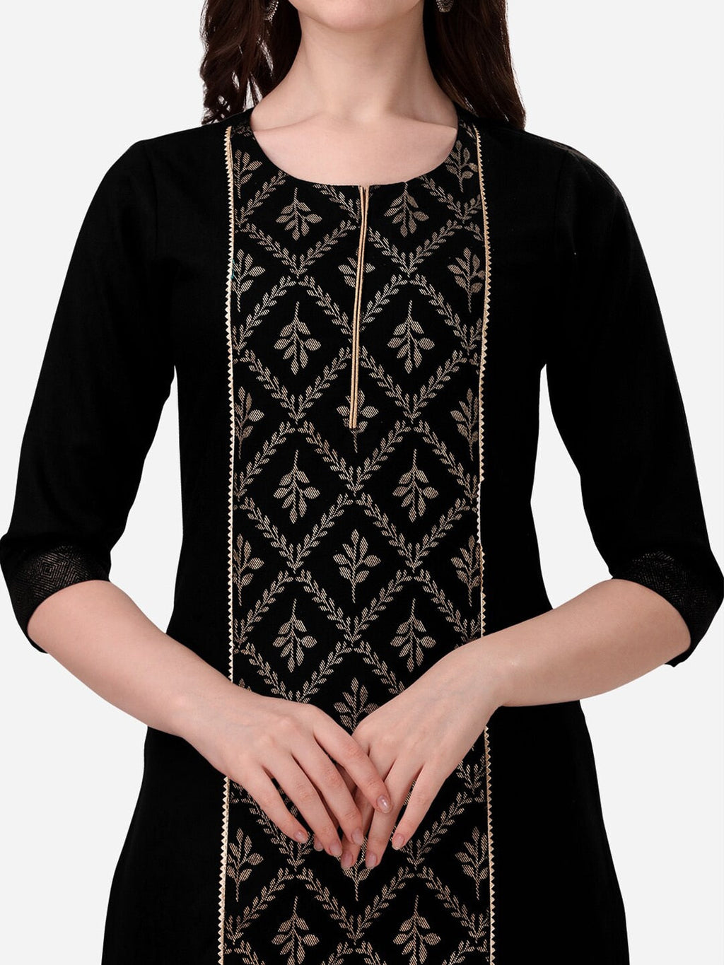 HERE&NOW Women Black Floral Printed Floral Kurta