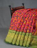 Vibrant Shades Of Pink Kalamkaari Design Semi Chanderi Saree With Contrast Blouse By Gayathri Reddy Designer Studio